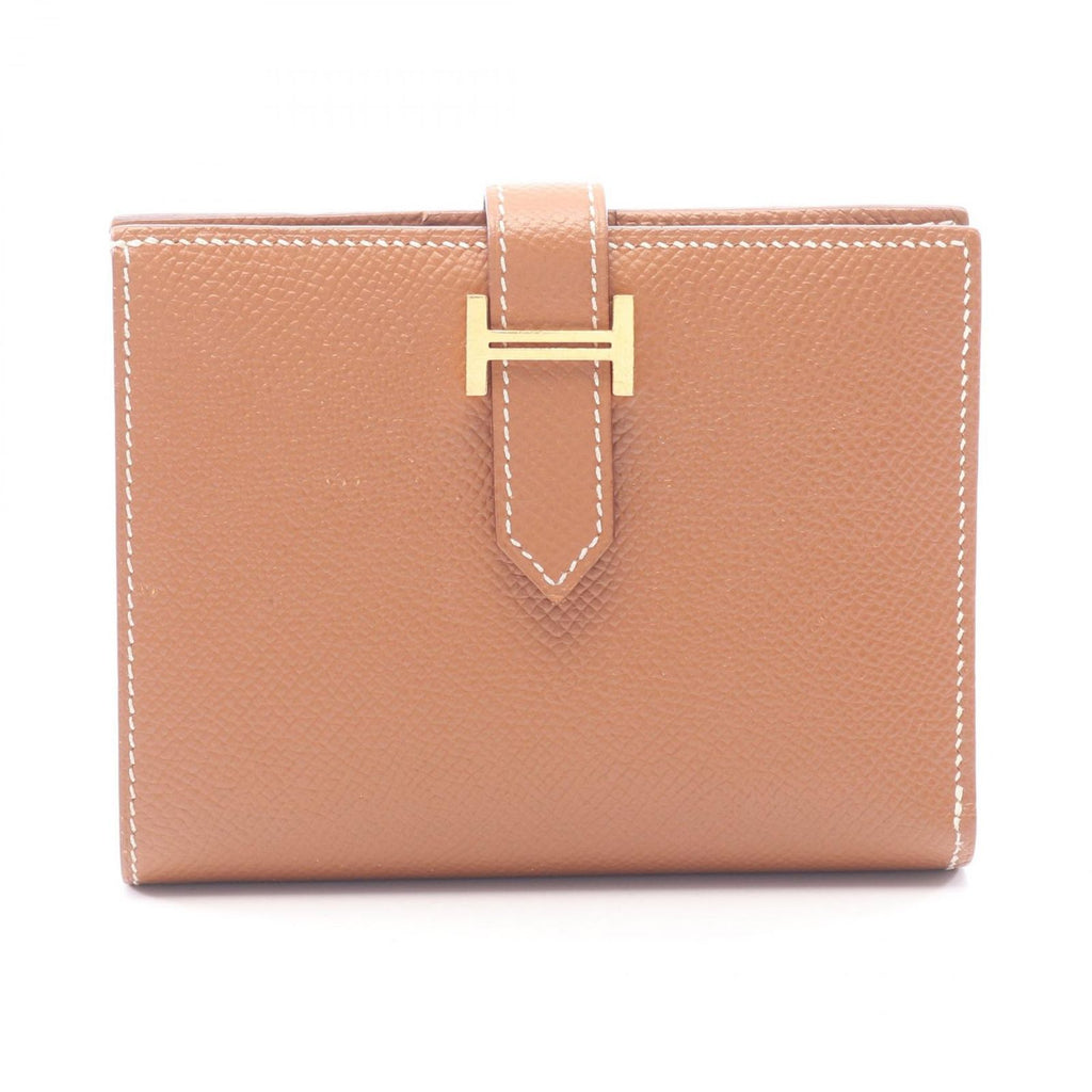 Hermes Bi Foldwallet Bearn Compact Gold Wallet
