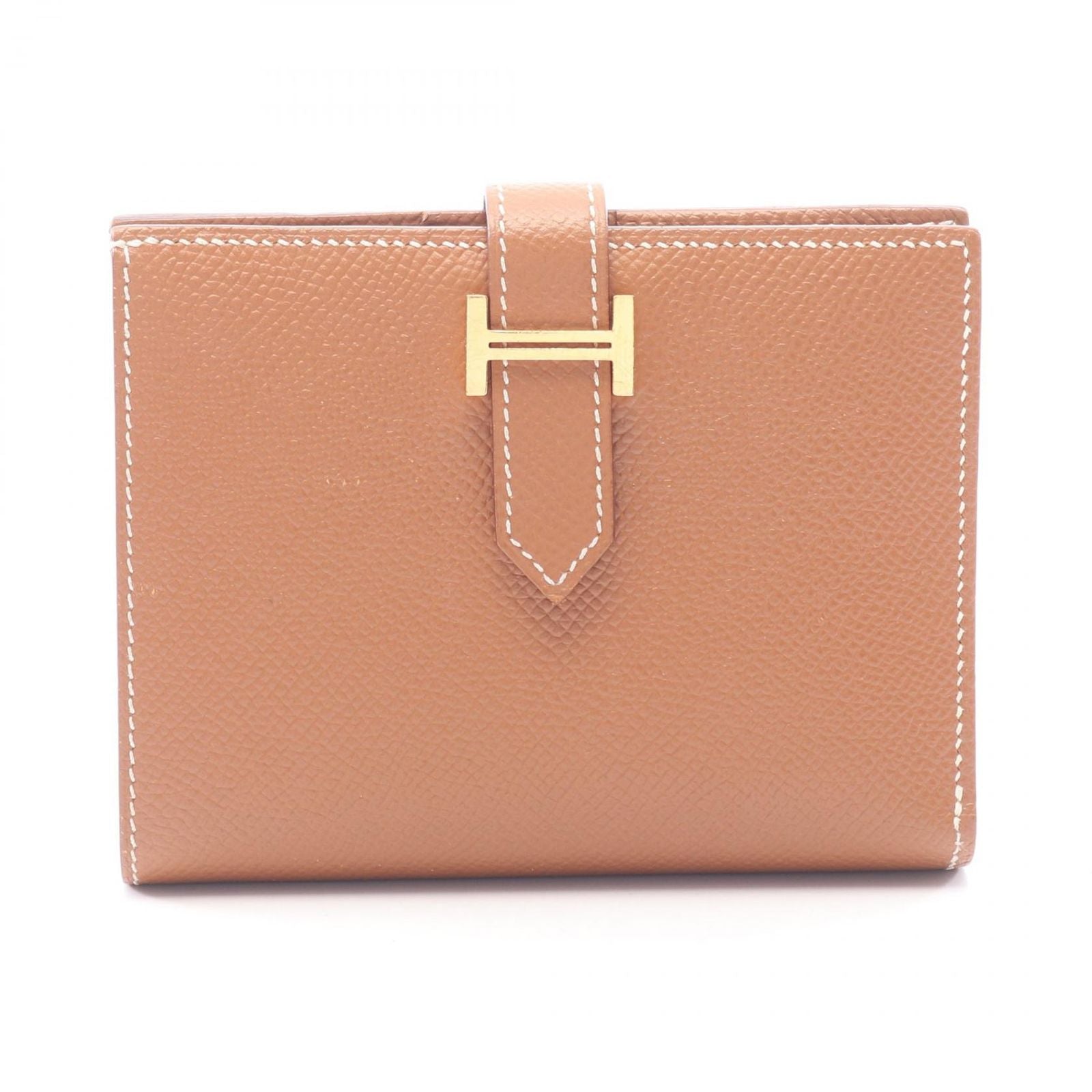 Hermes Bi Foldwallet Bearn Compact Gold Wallet