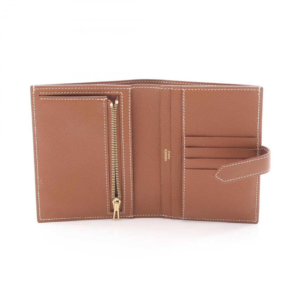 Hermes Bi Foldwallet Bearn Compact Gold Wallet — view 3