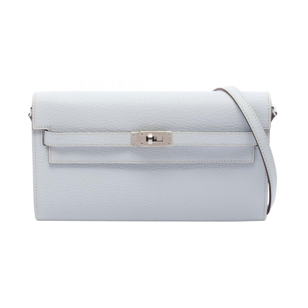Hermes Shoulder Bag Kelly Tougo Blue Brum Leather Long