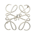 Loewe Bro Anagram Silver Stainless Steel Brooch