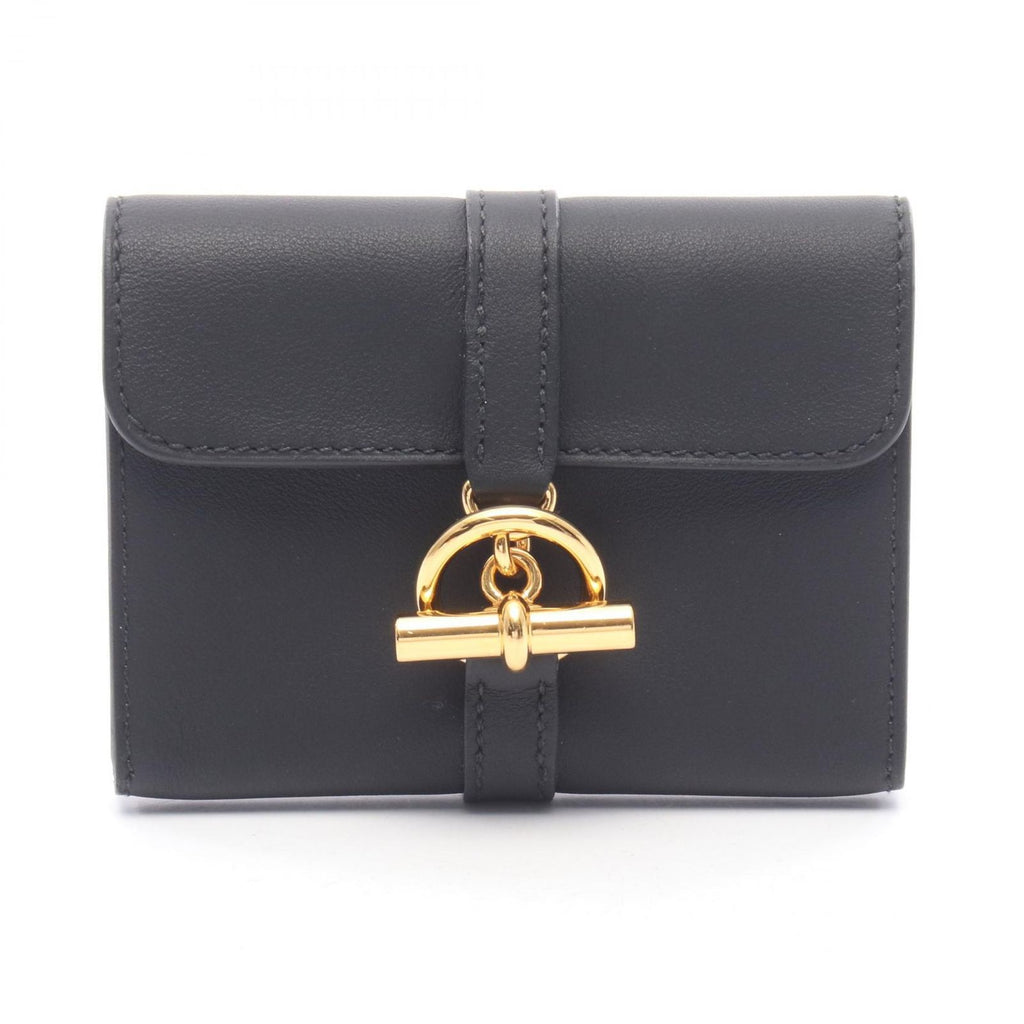 Hermes Coin Case Glenan Compact Black Leather