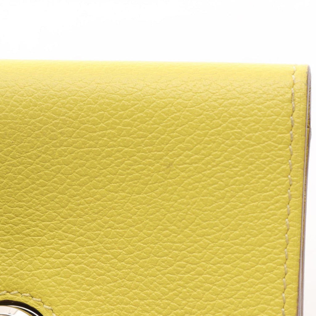 Hermes Card Case Dogon Lime Leather — view 6