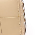 Bottega Veneta Roundwallet Cassette Zip Intreccia Lightbeige Leather Wallet — view 8