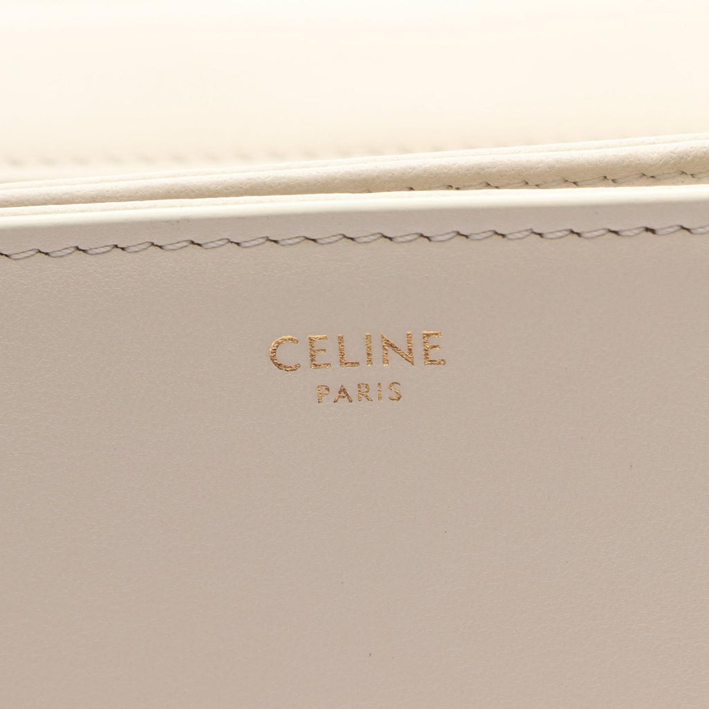 Celine Shoulder Bag Medium Tabou Off White Leather — view 4
