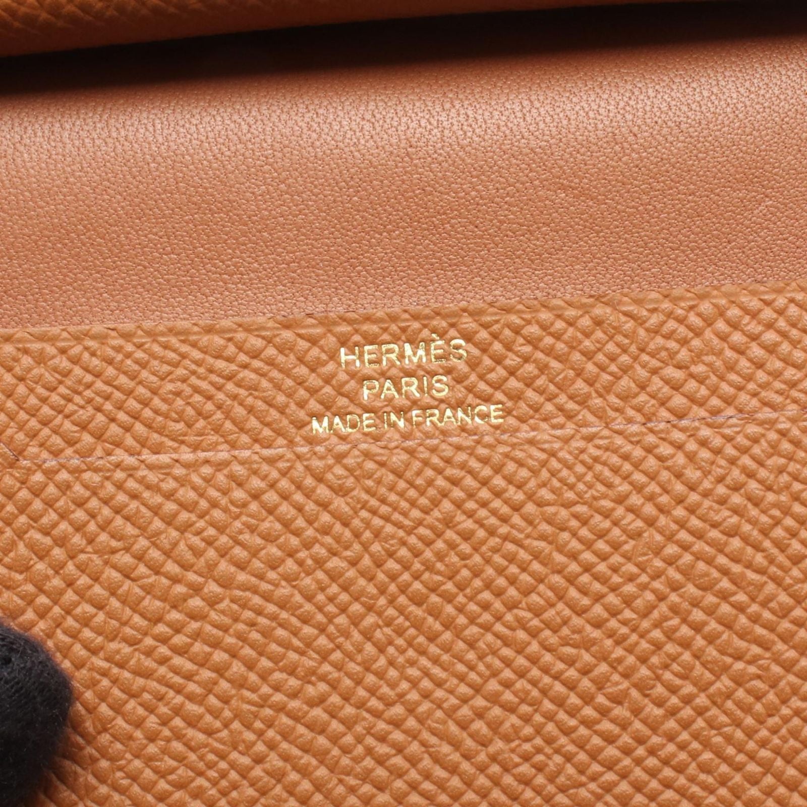 Hermes Card Case Bearn Mini Gold Leather — view 5