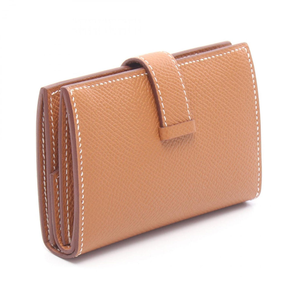 Hermes Card Case Bearn Mini Gold Leather — view 2