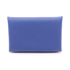 Hermes Coin Case Calvi Verso Blue Royale Mint Leather