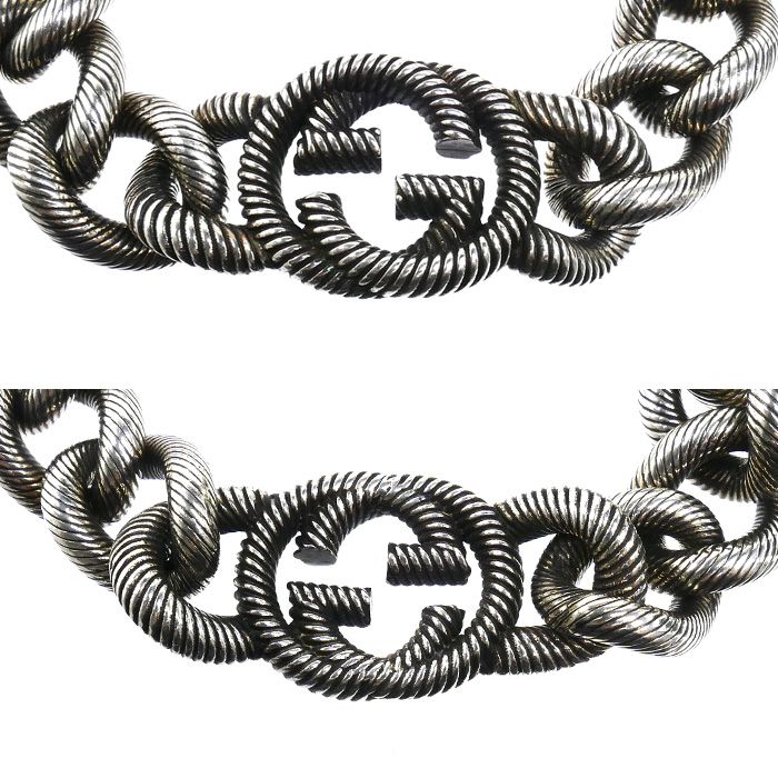 Gucci 925 Sterling Silver Interlocking Arabesque Bracelet 21 cm — view 2
