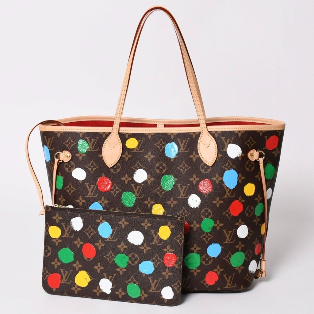 Louis Vuitton LV YK Neverfull MM Yayoi Kusama Monogram Brown