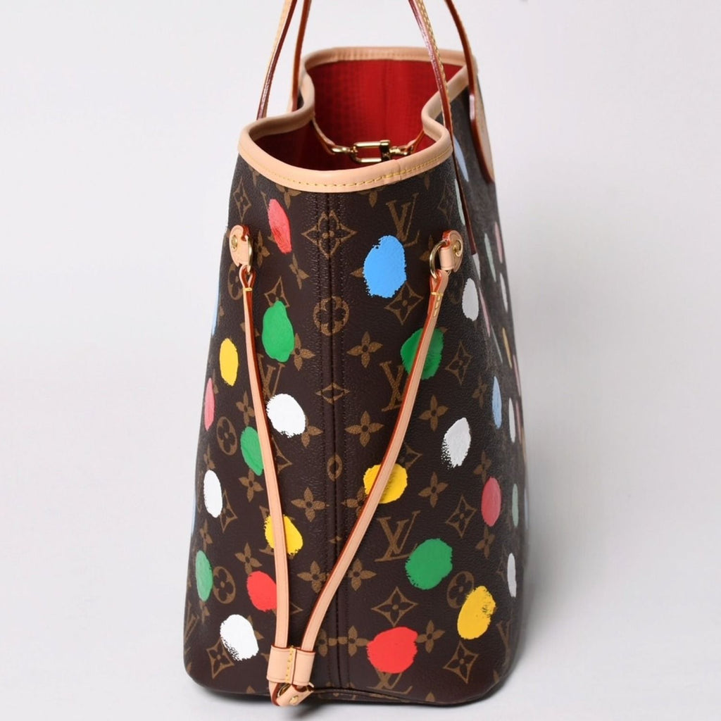 Louis Vuitton LV YK Neverfull MM Yayoi Kusama Monogram Brown — view 4