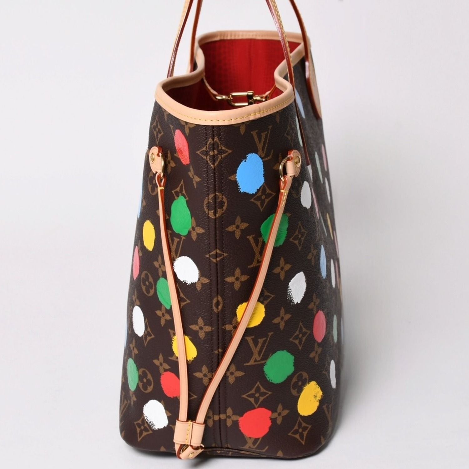 Louis Vuitton LV YK Neverfull MM Yayoi Kusama Monogram Brown — view 4
