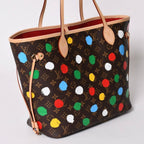 Louis Vuitton LV YK Neverfull MM Yayoi Kusama Monogram Brown — view 3
