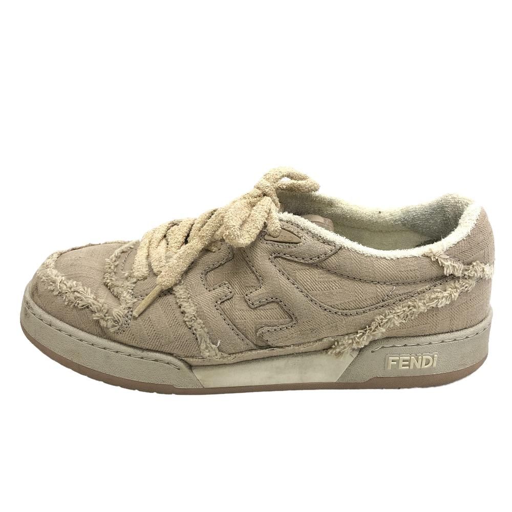 Fendi Match Fabric Sneakers Beige