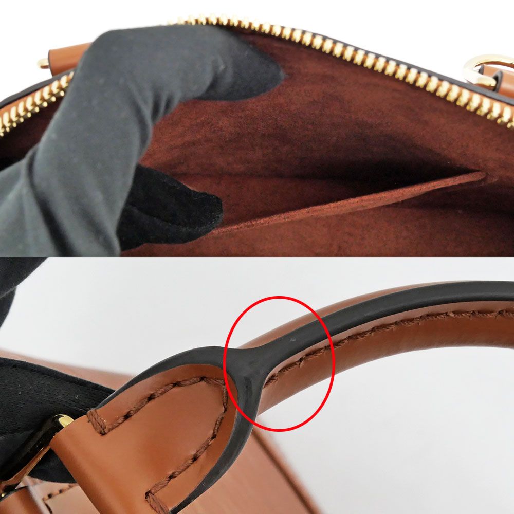 Louis Vuitton Alma BB Epi Zippy Handbag Tan Brown — view 7