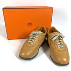 Hermes Sneakers Quick Logo Stitch Leather Beige — view 2