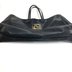 Fendi Handbag FF Logo Mesh Leather Black — view 4