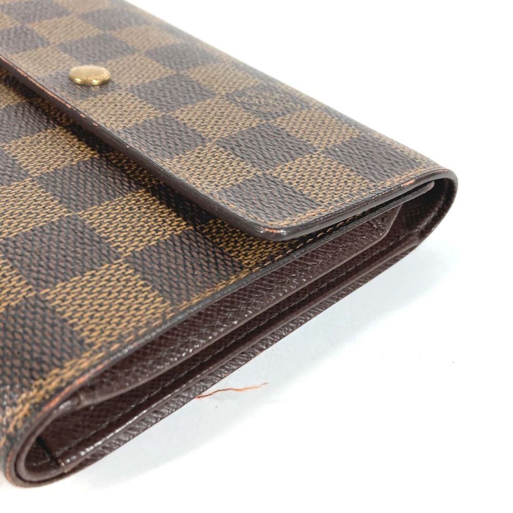 Louis Vuitton Trifold Wallet Porte Tresor Loue Tuy Papier Damier Canvas Ebene — view 5