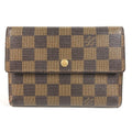 Louis Vuitton Trifold Wallet Porte Tresor Loue Tuy Papier Damier Canvas Ebene