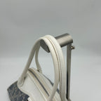 Celine Denim Leather Handbag Trio Nfu Zip Boogie Bag White — view 5