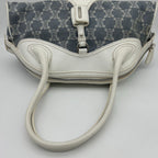 Celine Denim Leather Handbag Trio Nfu Zip Boogie Bag White — view 6