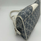 Celine Denim Leather Handbag Trio Nfu Zip Boogie Bag White — view 9