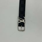 Louis Vuitton Ceinture Anagram Belt Leather Noir Black Silver — view 3