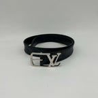 Louis Vuitton Ceinture Anagram Belt Leather Noir Black Silver — view 2