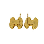 Chanel Earrings CC Logo Gold Clear White — view 3