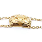Chanel 18k Yellow Gold Coco Crush Necklace Double Chain Quilted — view 5