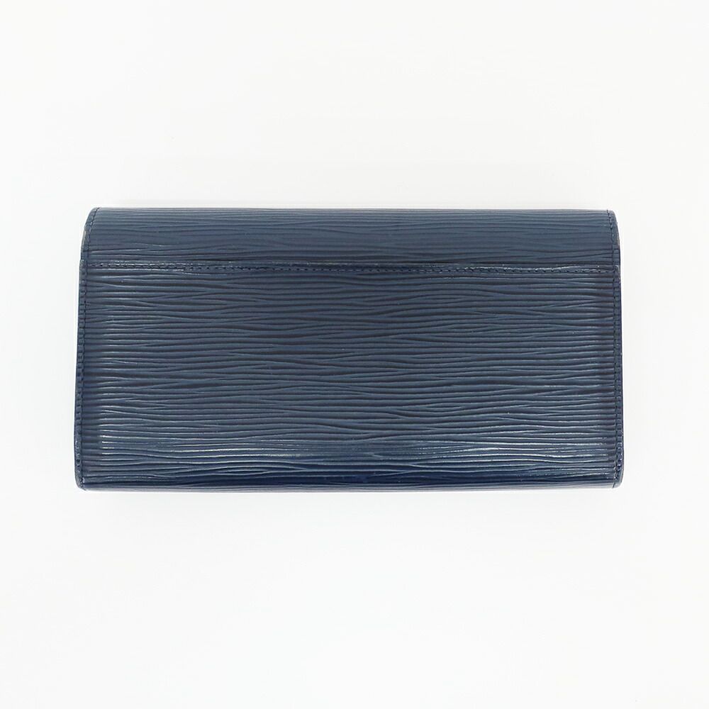 Louis Vuitton Ten Portefeuille Sarah Wallet Epi Leather Navy Silver — view 2