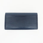 Louis Vuitton Ten Portefeuille Sarah Wallet Epi Leather Navy Silver — view 2