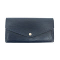 Louis Vuitton Ten Portefeuille Sarah Wallet Epi Leather Navy Silver