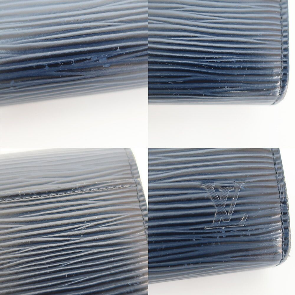 Louis Vuitton Ten Portefeuille Sarah Wallet Epi Leather Navy Silver — view 9
