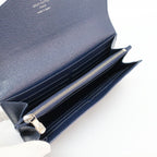 Louis Vuitton Ten Portefeuille Sarah Wallet Epi Leather Navy Silver — view 6