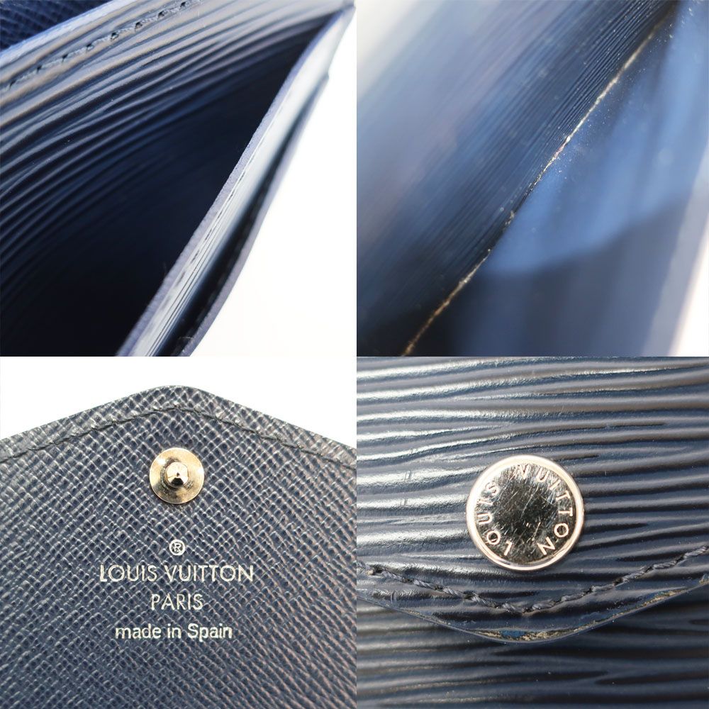 Louis Vuitton Ten Portefeuille Sarah Wallet Epi Leather Navy Silver — view 8