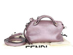 Fendi by the Way Mini Selleria Metallic Purple Leather 2-Way Shoulder Bag Silver