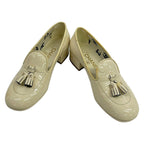 Chanel Shoes 35.5 C Ivory Tassel CC Logo Leather — view 2