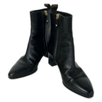 Louis Vuitton Short Boots 37 Black Dark Brown Monogram Canvas Leather — view 2