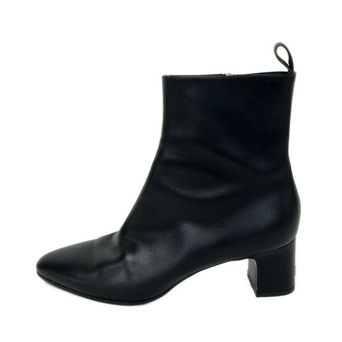 Louis Vuitton Short Boots 37 Black Dark Brown Monogram Canvas Leather