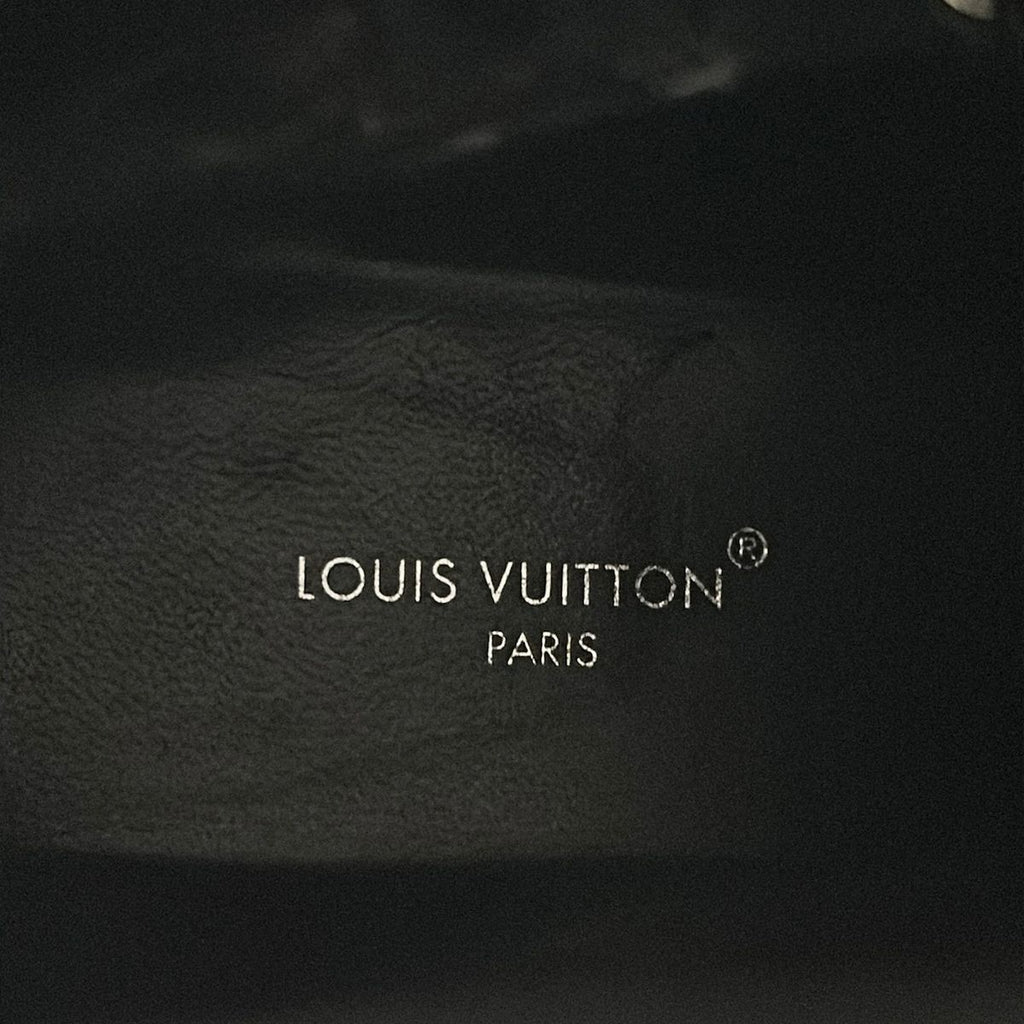 Louis Vuitton Short Boots 37 Black Dark Brown Monogram Canvas Leather — view 6