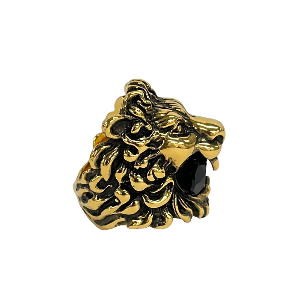Gucci Ring Lion Head Gold Black — view 2