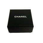 Chanel Earrings CC Logo Champagne Gold White Black External Back — view 4