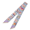 Hermes Heaven Twilly Story Scarf Silk Blue Pale Rose Multicolor