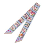 Hermes Heaven Twilly Story Scarf Silk Blue Pale Rose Multicolor