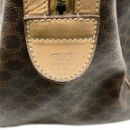 Celine Boston Bag Macadam Pattern Dark Brown No Lock Leather — view 8
