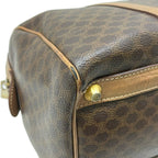 Celine Boston Bag Macadam Pattern Dark Brown No Lock Leather — view 6