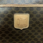 Celine Boston Bag Macadam Pattern Dark Brown No Lock Leather — view 9