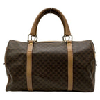 Celine Boston Bag Macadam Pattern Dark Brown No Lock Leather — view 3