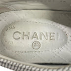 Chanel Sneakers 36 White Black Slip Ons CC Logo Leather — view 5